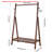 Solid Wood Clothing Rack,Freestanding A-Shaped Garment Rack with Bottom Storage Shelf and Side Hooks,Clothing Display Organizer for Bedroom, Hallway & Entryway