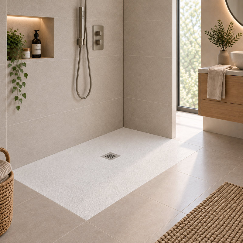  Stone Standard Shower Tray – White, 0.25cm H x 12cm W x 8cm D