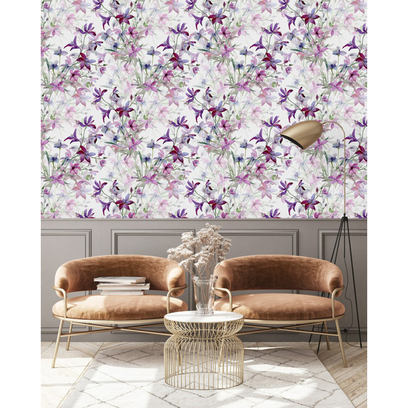 Papier peint floral aquarelle