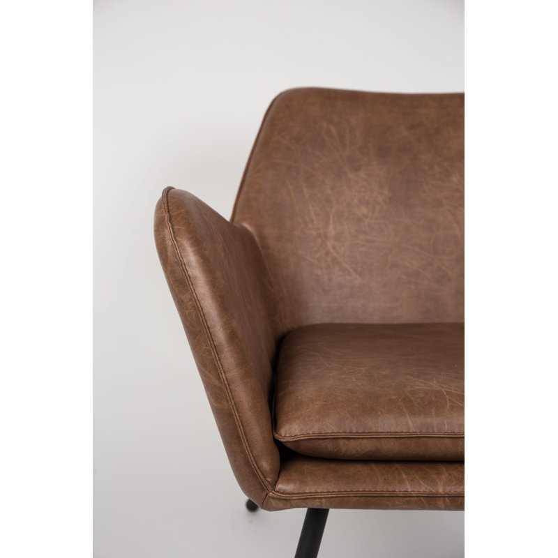 Bon Lounge Chair, Brown Faux Leather