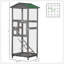 Cage à oiseaux en bois durable de 65 pouces avec plateau coulissant et 2 portes pour l'extérieur, parfaite pour les perroquets et les perruches-116521410