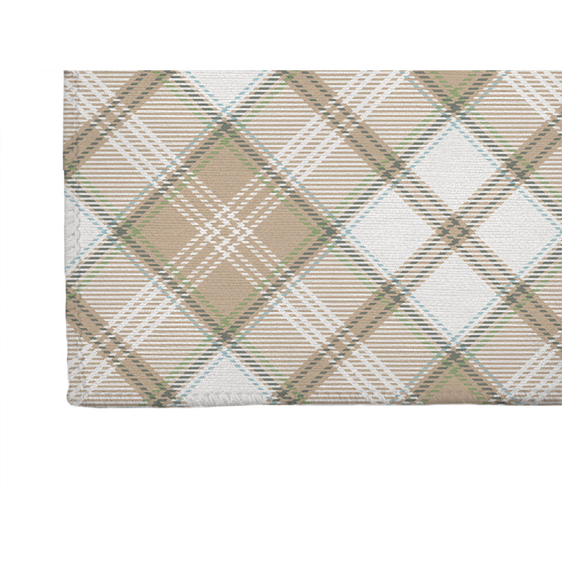 Diamond Plaid Non-Slip Outdoor Rug, Runner 2'6" x 8'