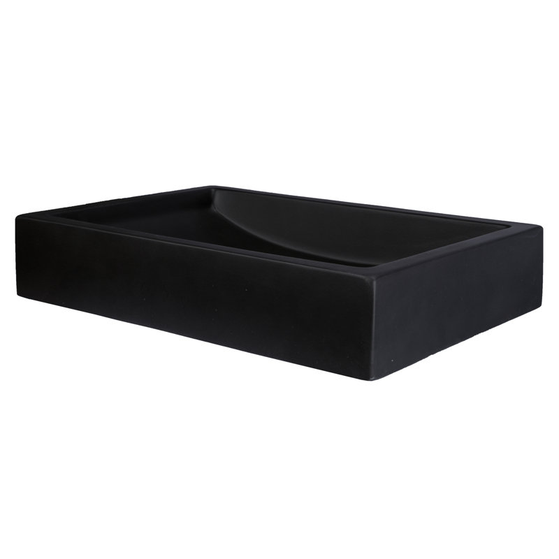 Eden Bath 15'' Concrete Rectangular Bathroom Sink, Charcoal