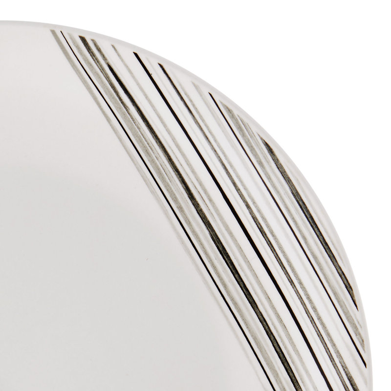 Studio Nova Brushed Lines 16-Piece Porcelain Dinnerware Set, Service for 4