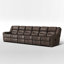 Canapé modulaire inclinable en cuir 151,2 po-845909405