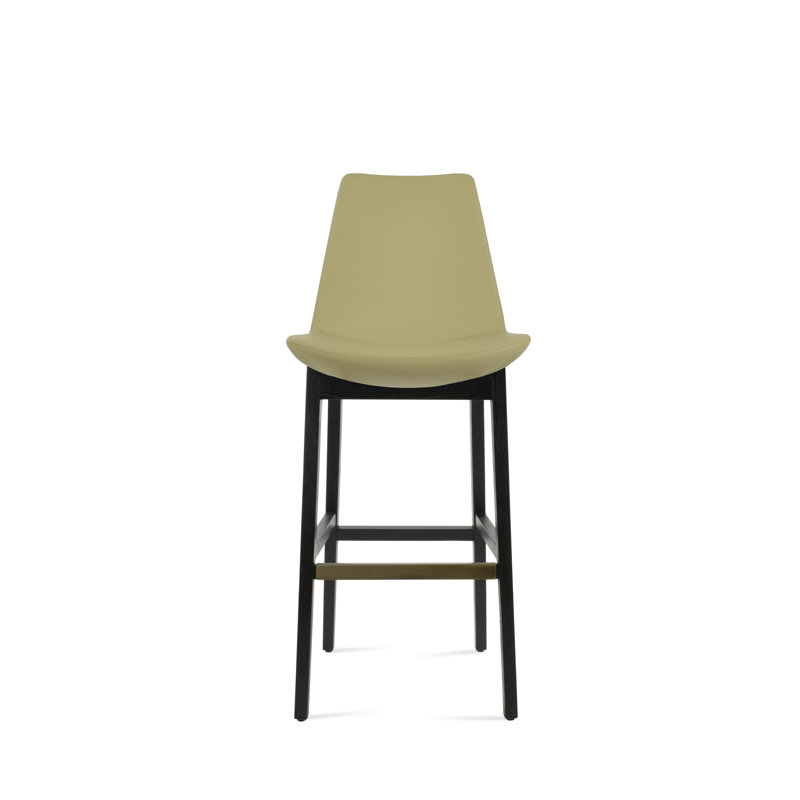 Eiffel Wood Stool, Bar Stool (29” Seat Height), Green/PPM