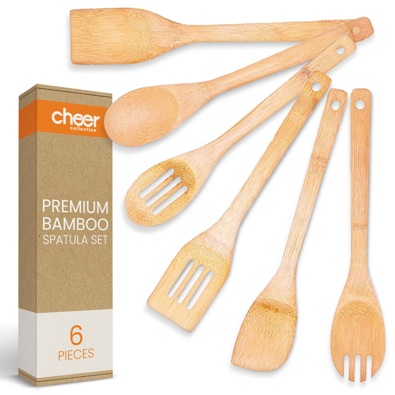 6-Piece Non-Scratch Bamboo Cooking Utensil Set