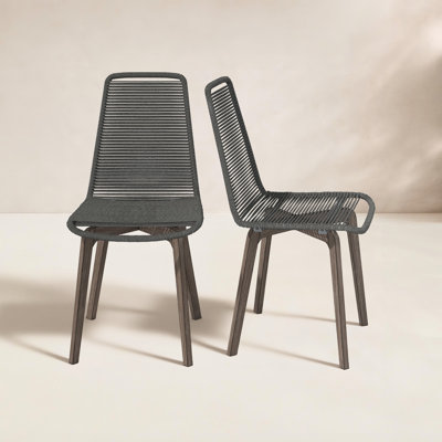 Huck Wood Premium All-Weather Wicker Outdoor Dining Side Chair