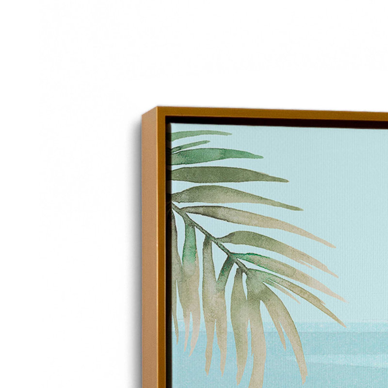 Beachside Christmas I, reproduction d'art sur toile dans un cadre, Cadre doré, H 12,75 po x l 12,75 po x P 1,75 po
