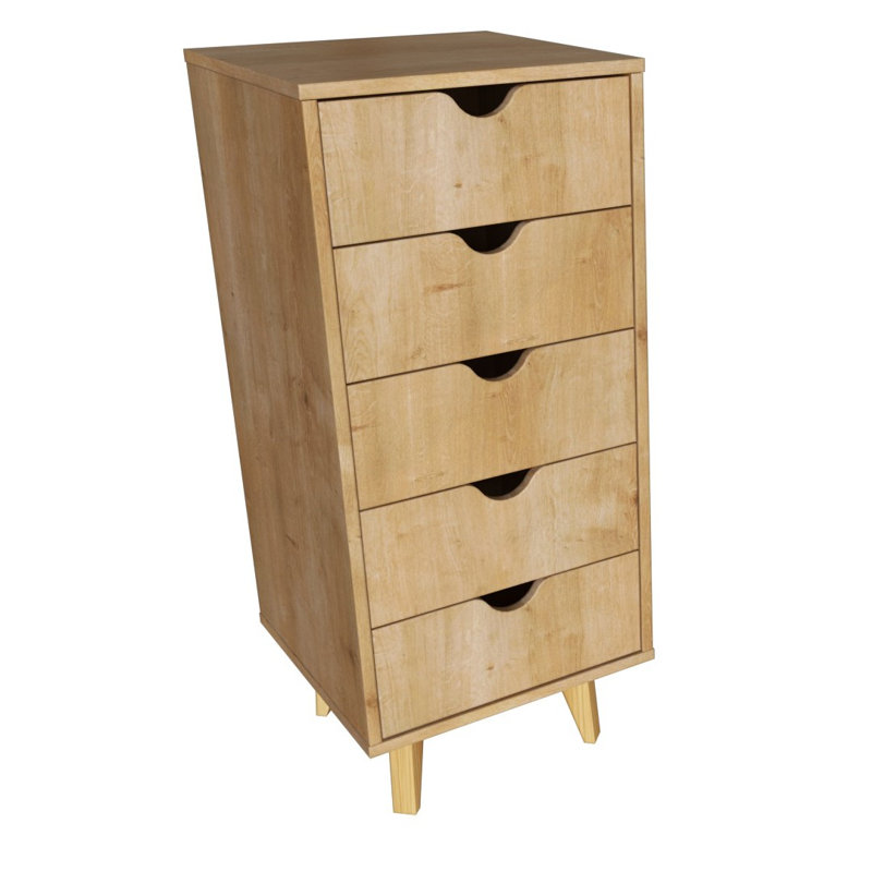Commode pour la lingerie 5 tiroirs Bobbi-Rose, Brun