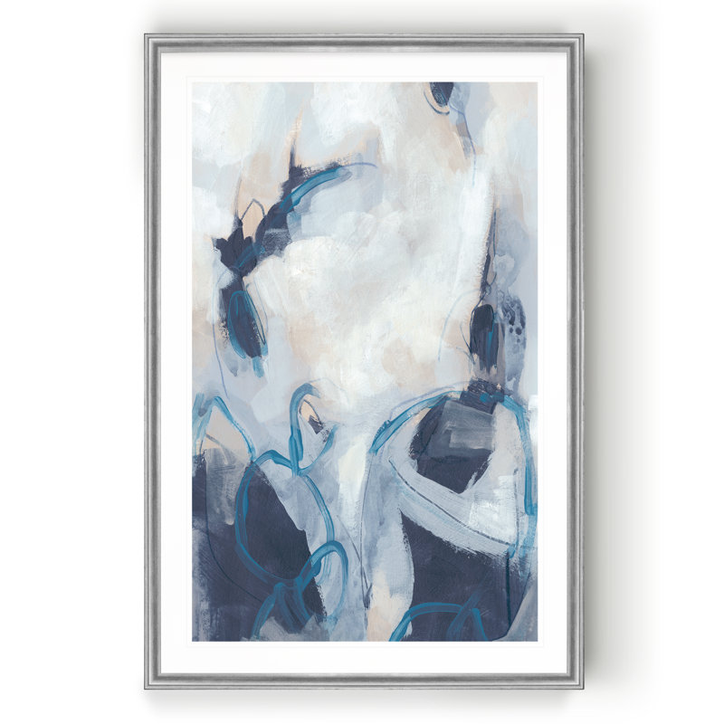 «Blue Process I», reproduction d'art sur toile, H 18,5 po x l 24,5 po x P 1,5 po, Cadre argenté
