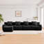 Canapé en L sans siège à 4 places, tissu en peluche sans assemblage requis, accoudoirs incurvés, conception antidérapante, méridienne d'assemblage, aspirateur à compression haute densité en éponge 32D, pour études-555114316