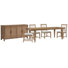 Extendable Rectangular Dining Table With 4 Grey Side Chairs