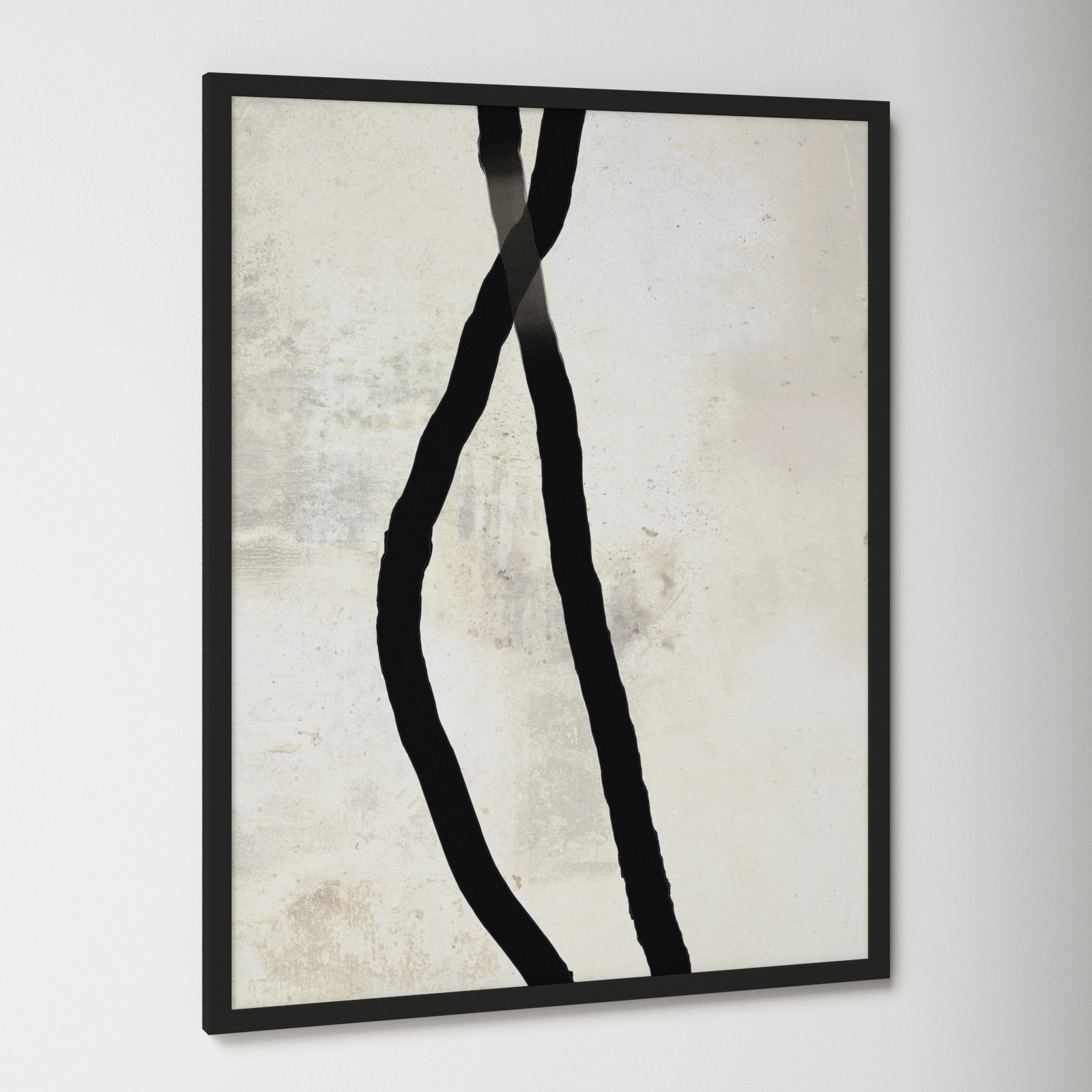 Black Rope 4 by Jacques Pilon, Black, 38" H x 30" W x 1.25" D