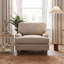Bernard Upholstered Fabric Armchair & Pouffe Footstool With Rubberwood Legs - Classic Design-352306708