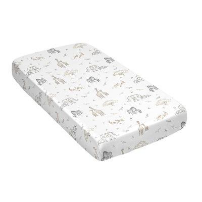 Serengeti Animals Satin Fitted Crib Sheet by Sweet Jojo Designs