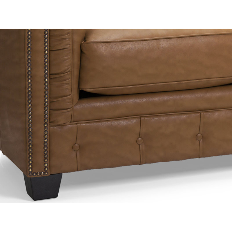 Melany 86'' Upholstered Sofa, Tan Brown