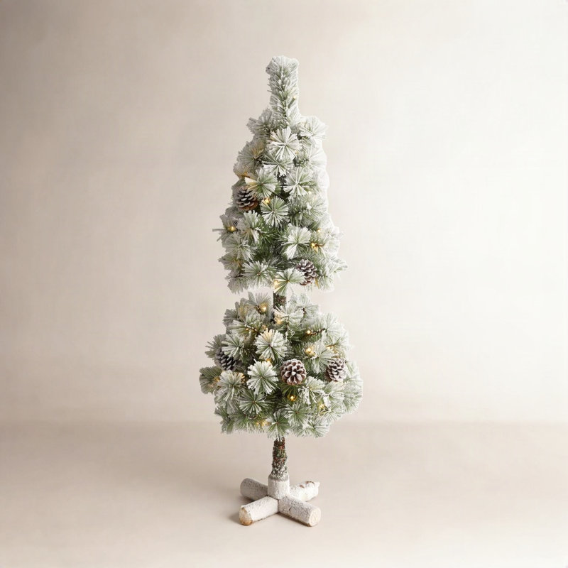 Arbre de Noël en cèdre givré pré-éclairé, 3 pi H