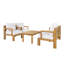 Ensemble de conversation d'extérieur en bois d'acacia Sevara Modern Coastal-130513053