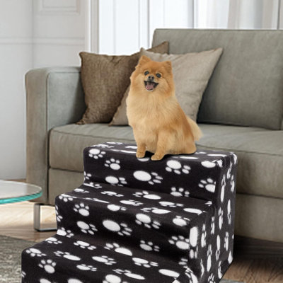 Escalier pour chien antidérapant à 3 marches pour chats et chiens, plastique pliable avec tapis lavable pouvant supporter jusqu'à 50 lb
