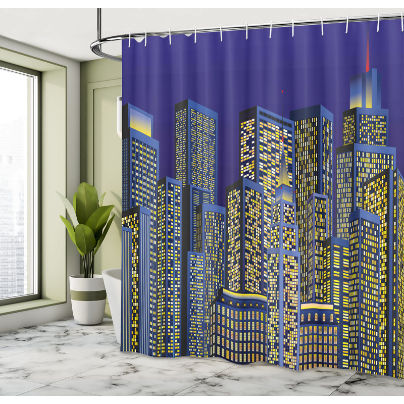 Shower Curtain with Hooks Included, 70" H x 69" W