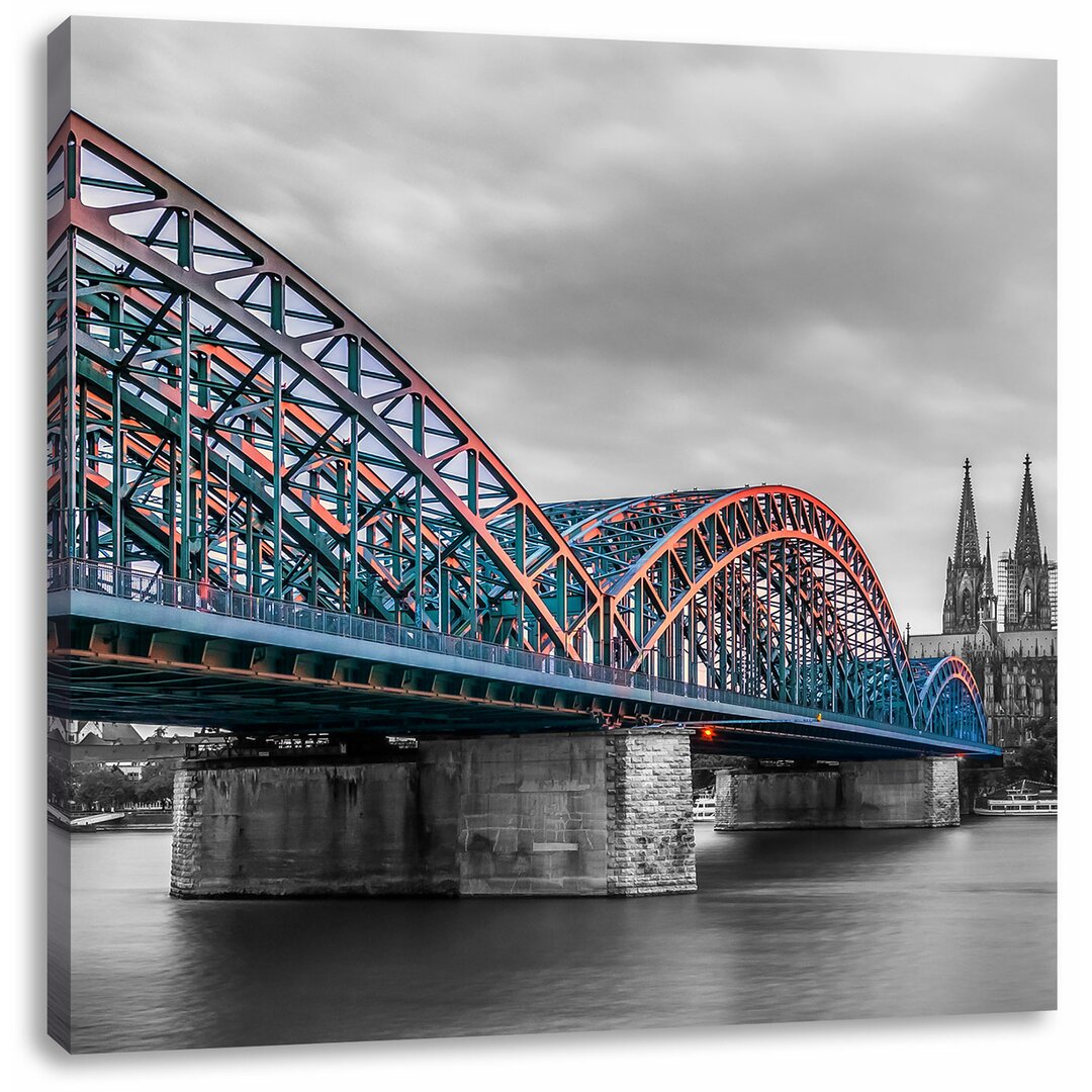 Leinwandbild Schöne Hohenzollernbrücke mit Kölner Dom