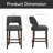  Bisto Faux Leather Upholstered Counter Height Bar Stool With Solid Wood Legs Set of 4-850962805-850962806