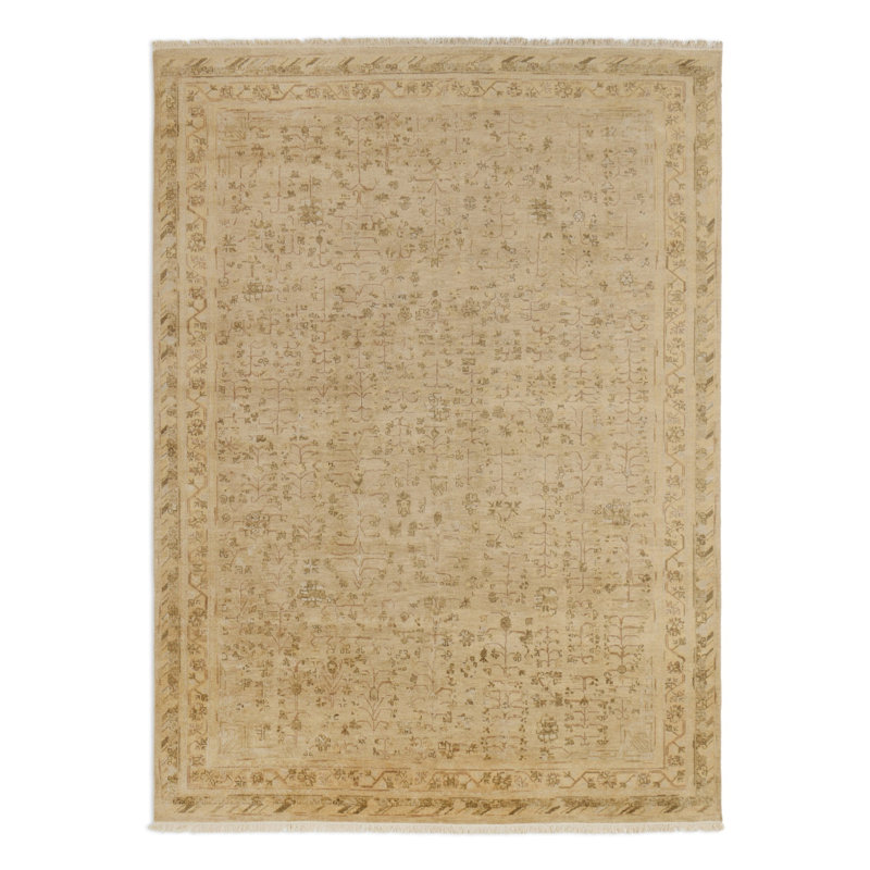 Sybil Hand-Knotted Rug-Sybil Natural-8'x10', Rectangle 10' x 14'