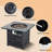 50,000 BTU Square Stainless Steel Outdoor Propane Fire Pit Table with Lava Rocks and Rain Cover