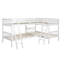Lit simple superposé en L - Blanc, fabrication en bois massif pour un lit blanc Max Comfort, taille. Construire. Configuration polyvalente. Structure solide. Sommeil sécuritaire. Aucune boîte à ressorts nécessaire. L 118 po x l 80 po x H 60 po.