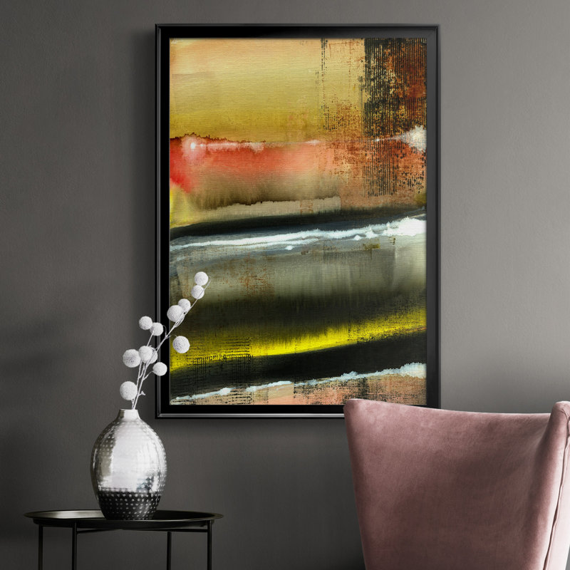Desert Night I - Peinture sur toile encadrée, H 26,5 po x l 36,5 po x P 1,5 po, Noir