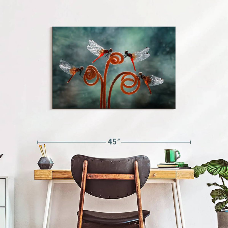 Brampt Perching Dragonflies, 24" H x 36" W