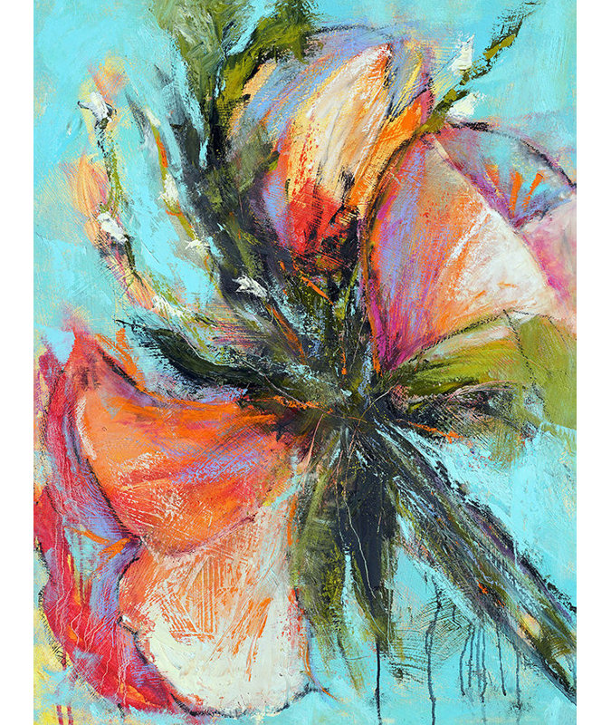 Happy Painting by Kim Gibbs, 33.75" H x 25.75" W, Image Brush Gel