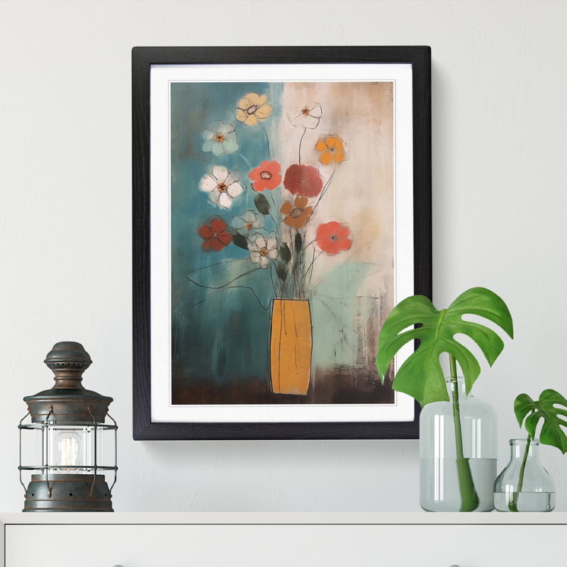 Coghill Mid Century Modern Flowers Vol.7 - Picture Frame Print, Black, 64cm H x 46cm W