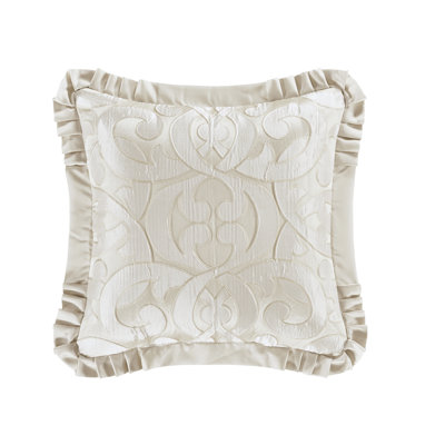 La Boheme - Ivory 20" Square Embellished Decorative Throw Pillow