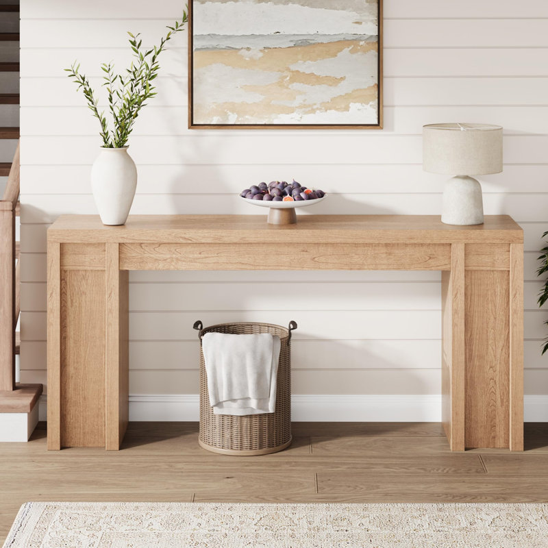 Console de 70,9 po, console de vestibule moderne, longue table de couloir derrière le canapé, conception en bois épais pour le salon, le couloir