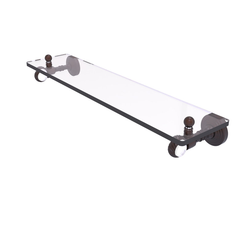 Étagère murale en verre Jarrell, Bronze vénitien, H 3,2 po x l 22 po x P 5,1 po