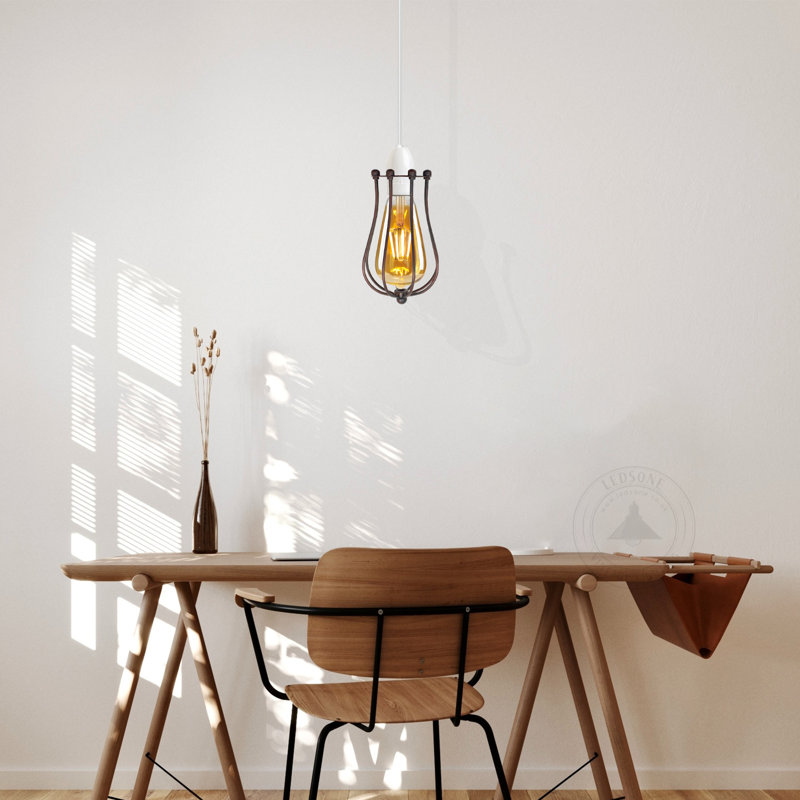 17cm H Metal Lamp Shade, Rustic Red
