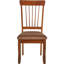 Chaise d'appoint à dossier en lattes brun / mauve rustique Tanan