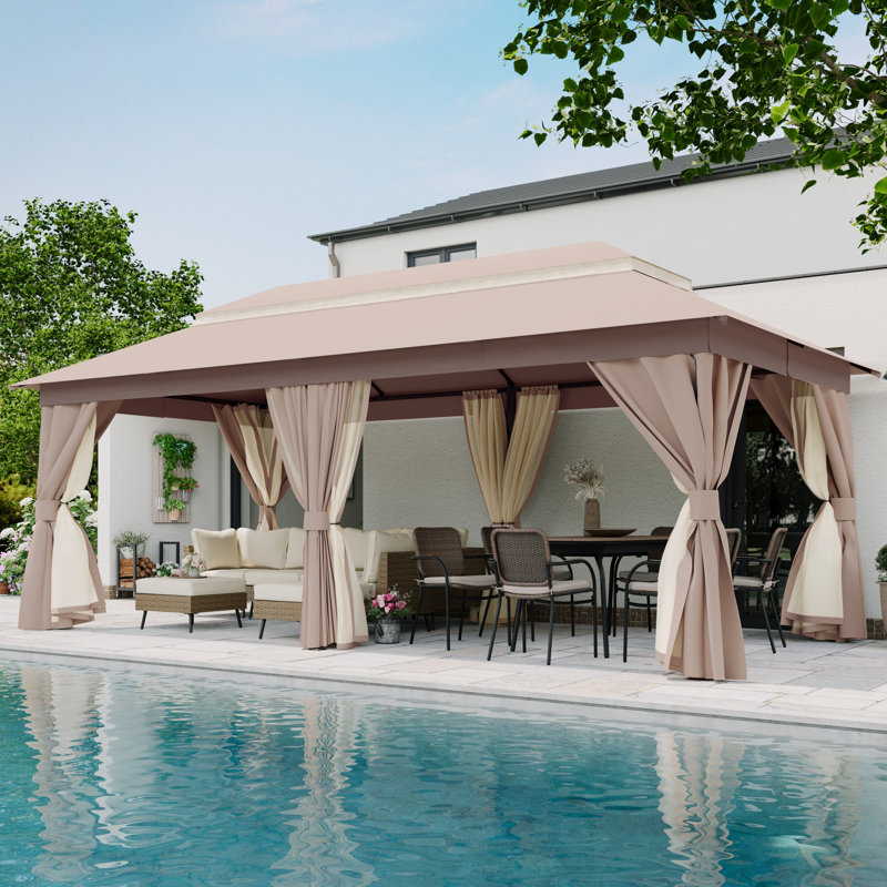 Steel Patio Gazebo, Khaki
