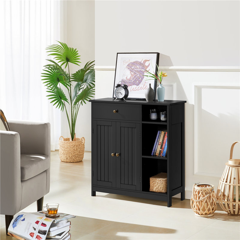 Azer Freestanding Bathroom Cabinet, Black