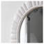 Miroir mural ovale festonné de 61 x 91 cm (24 x 36 po) avec cadre en MDF blanc crème texturé et verre argenté