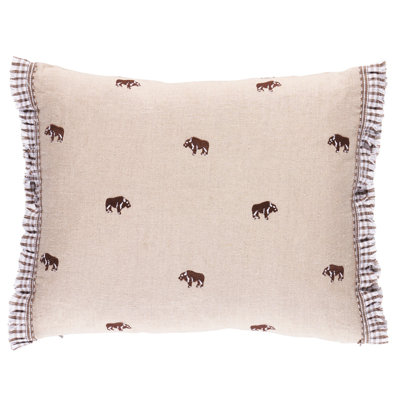 Schumacher x Marie-Chantal Buffalo Embroidery Pillow