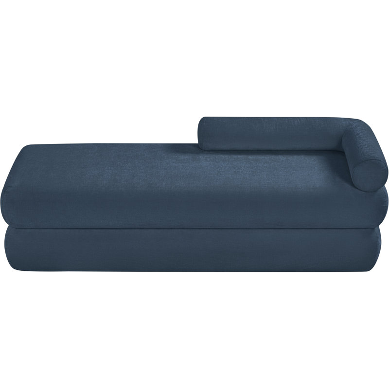 Banc rembourré en chenille Kennedy, Tissu chenille bleu clair