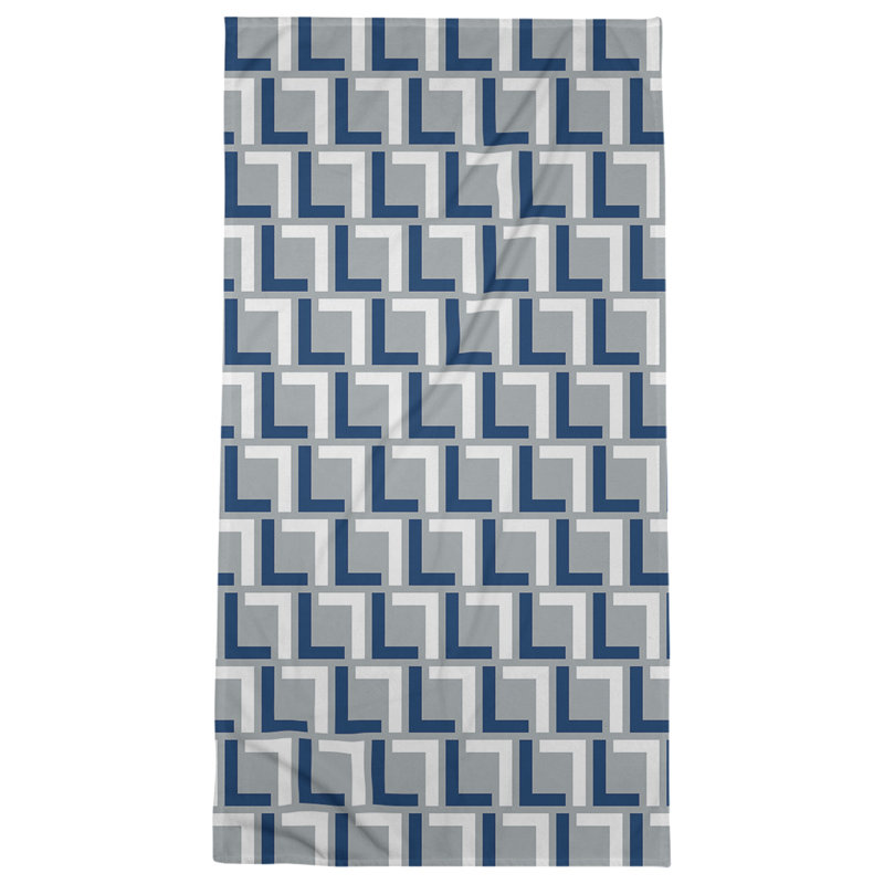Serviette de bain, Gris / bleu bolide / blanc