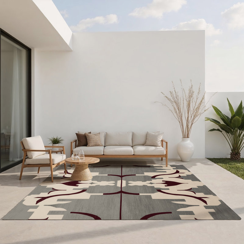 Tapis intérieur et extérieur Spatial Rhythms, Rectangulaire 8 pi x 10 pi