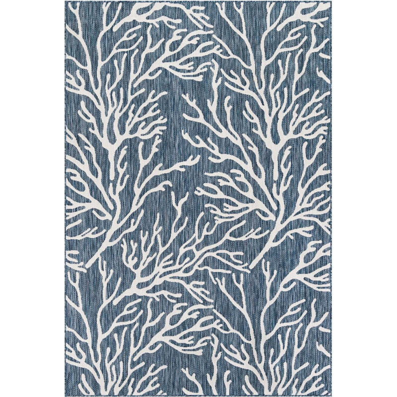Tapis bleu contemporain Azilynn, Rectangle 6 pi 1 po x 9 pi