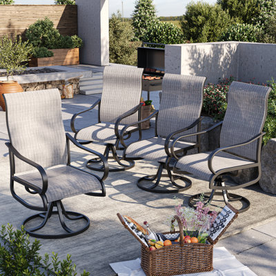 Angeli Patio Swivel Dining Armchairs