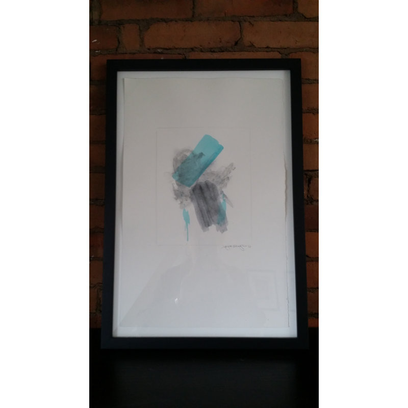 Turquoise Graphite Framed Painting