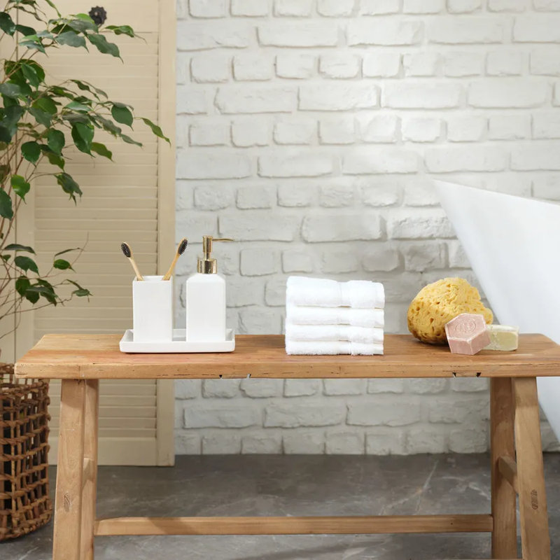 Karaca Home 100% Turkish Cotton Face Towel Set, 4 Piece, 30cm x 30cm, White